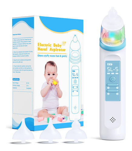 Aspirador Nasal Eléctrico Para Bebés Con Música Y Luz Colori 0