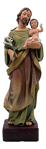 Gran Estatua Católica De San José Con El Bebé Cristo Jesús, 0