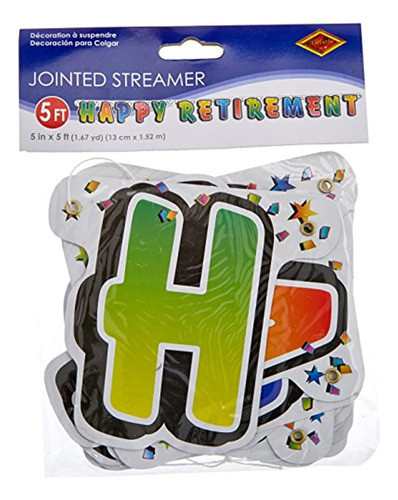 Beistle 55726 Happy Retirement Streamer, 5 Pulgadas Por 5 Pi 0