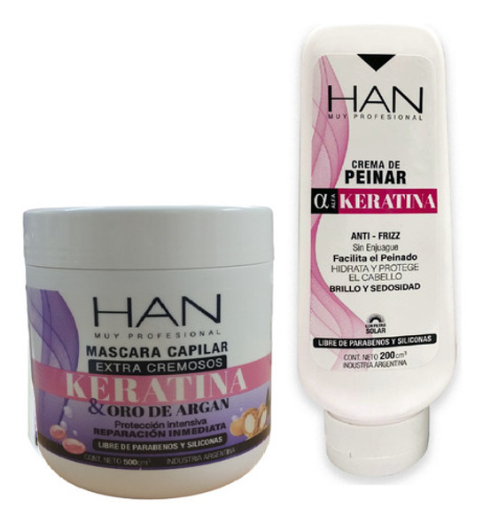 Han Crema De Peinar + Mascara Keratina Fortalecedor 0 Han Crema De Peinar + Mascara Keratina Fortalecedor 0