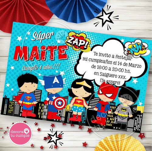 Kit Imprimible Super Héroes Mujer Maravilla Personalizado 0