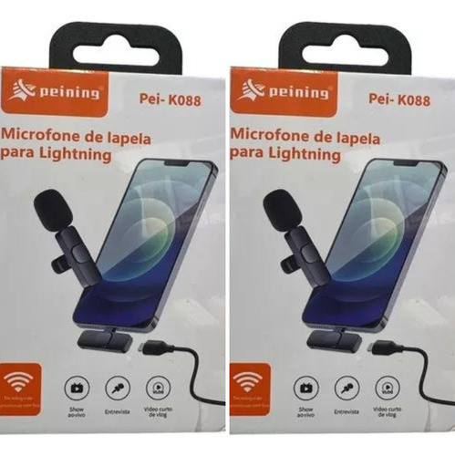 Microfone De Lapela Para Lightning Peining Pei-k088 1