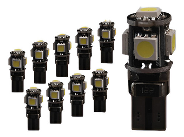 10 X Blanco T10 Canbus Error Libre 5050 5smd Led Interior Lu 0