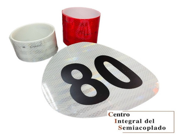 Kit Cinta Reflectiva + Logo Vel. Max 80  Trailer (marca 3m) 1