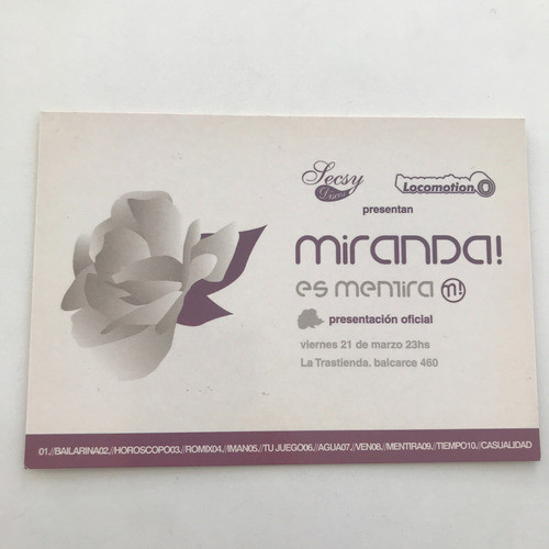 Postal Publicitaria 2002 Miranda! Es Mentira 0
