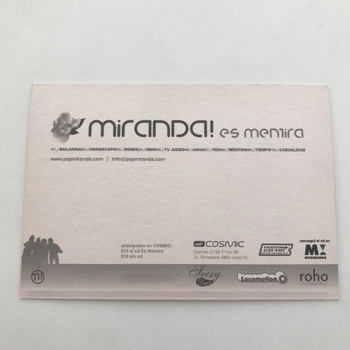 Postal Publicitaria 2002 Miranda! Es Mentira 1
