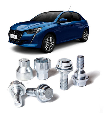 Tuercas Bulones Antirrobo Peugeot 208 Todas Las Versiones! 0