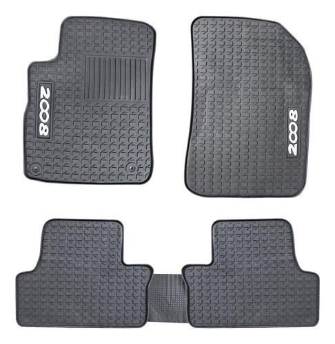 Juego De Alfombras Individuales Spaco Peugeot 2008 Negro 0