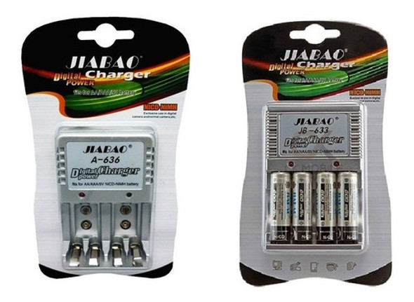 Cargador De Pilas Y Baterias + 4 Pilas Aa Soporta Aa Aaa 0