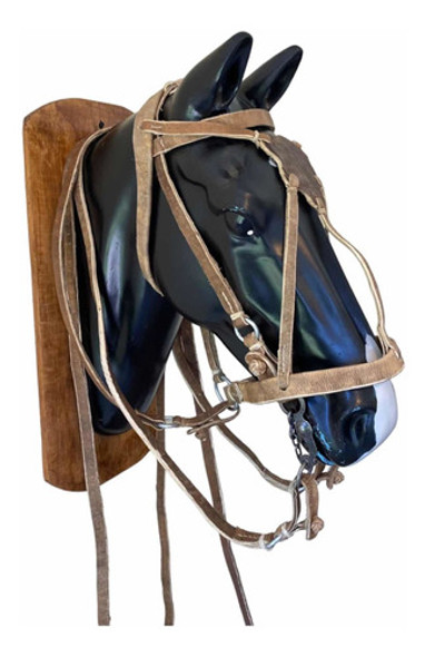 Juego Cabezada Y Riendas Con Bozal Y Cabestro Cuero Crudo 0