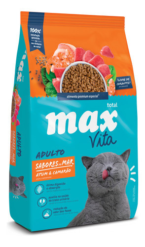 Alimento Gato Sabores Del Mar Atún Y Camarón Max Vita 3 Kg. 0