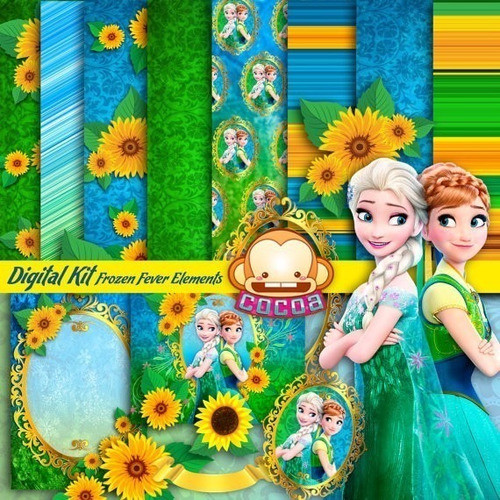 Kit Imprimible Frozen Fever 9 Clipart - 9 Fondos Ver Promo 1