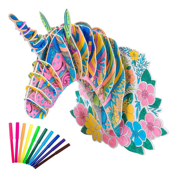 Hautton 3d Coloring Puzzle, Creative Diy Painting Puzzle Set 0