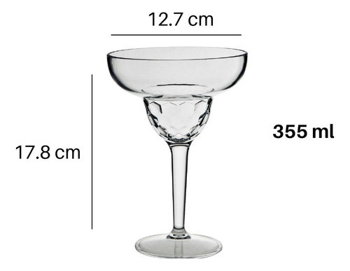 Copa Margarita 12,7x17,8 Cm 355ml Acrílico 1