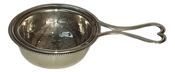 Antiguo Colador Infusor Con Base Té Plata 925 Sellado Bello 0
