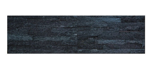 Piedra Natural Placa Panel 60x15 Cm Negra Quartz Por Caja 0