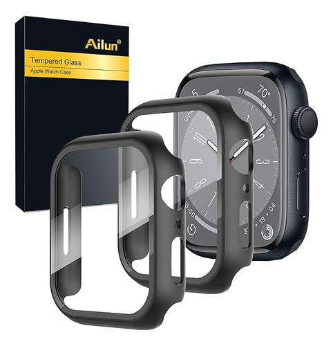 Protector De Pantalla Para Apple Watch 41mm Pack 2 Uni Negro 0