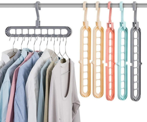Set X10 Percha Organizadora 9 Espacios Ropa Placard Magica 0