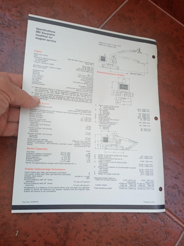 Folleto Case 980 Excavator Modifield For Magnet Service 1
