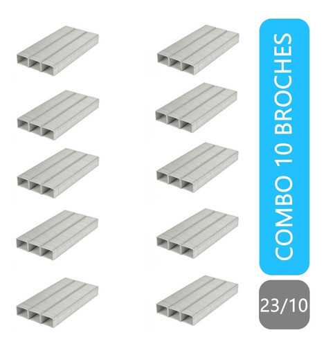 Broches 23/10 Para Brochadora Por 10 Cajas De 1000 Unid. 1