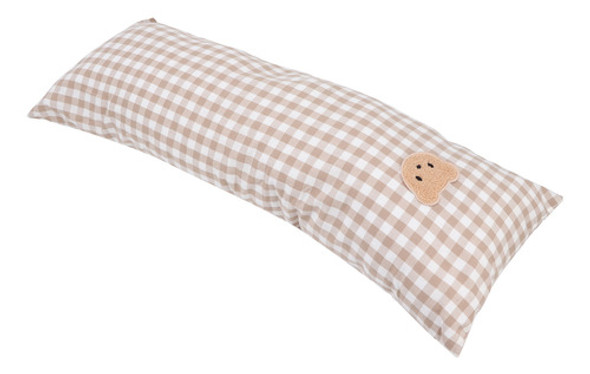 Almofada Baby Side Sleep, Algodão, Fofo, Xadrez, Urso, Borda 0