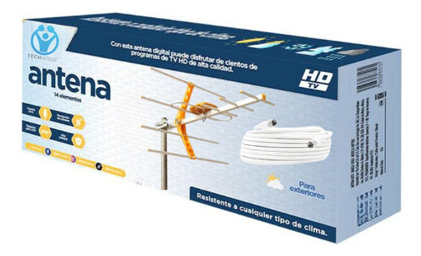 Antena Para Tv Digital Full Hd Para Exterior Interior Balcon 0