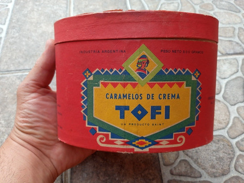 Antigua Caja Carton Caramelos De Crema Tofi De 500 Gramos 0