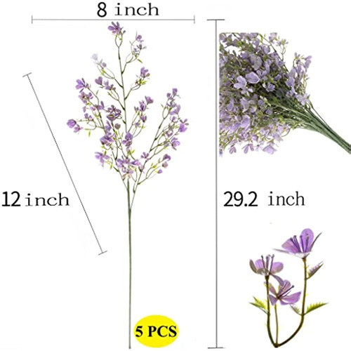 Grand Verde Myosotis Flores Artificiales Altas Ramas Largas 1