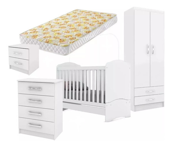 Dormitorio Infantil Comoda+ropero+cuna+colchon+mesa De Luz 0