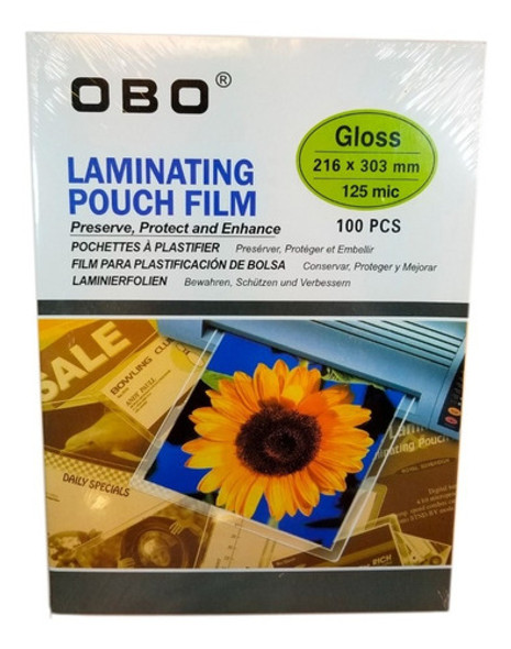 Pouch Para Plastificar 125mic X100 Hojas 0