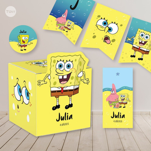 Kit Imprimible Bob Esponja - Candy Bar 1