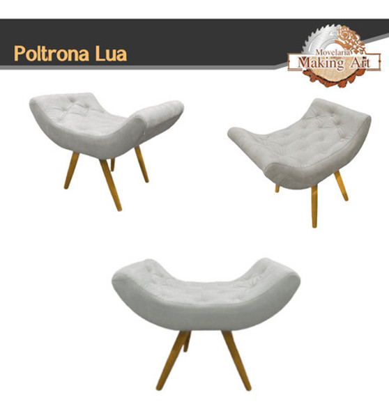 Poltrona Linha Lua - Cor Suede Bege - Making Art 1