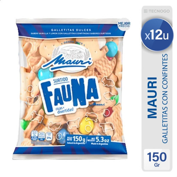 Galletitas Fauna Surtidas Confitadas Dulce Caja X12 0