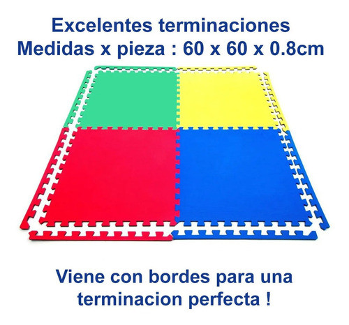 Piso Goma Eva 60cm X 60cm Pack 7.2 Metros Cuadrados St 1