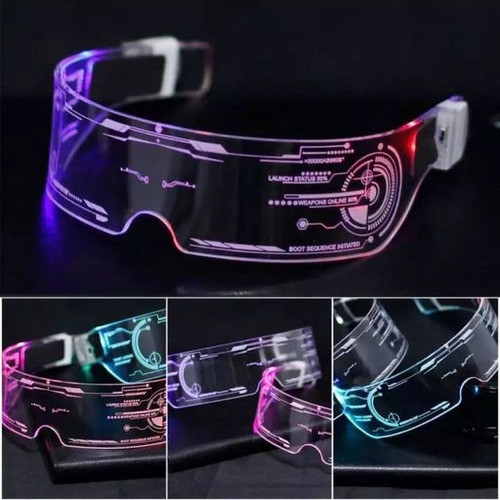 Lente Led Acrílico A Pila Pack X 5 Fiesta Luces Cotillón 1