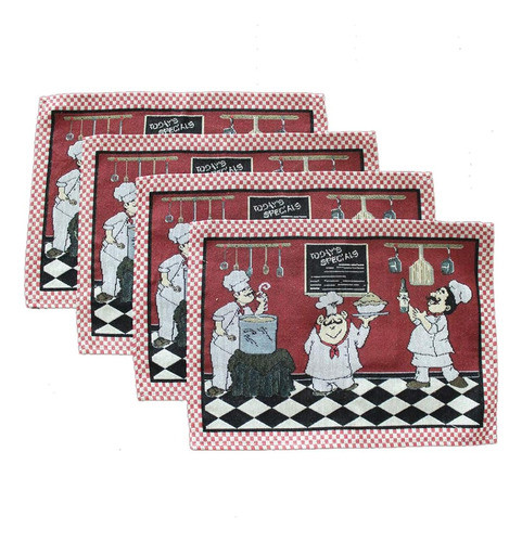 Manteles Individuales De Chef De Lino De Algodón Kepswet Par 0