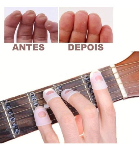 2 Kits 4 Protetores De Dedos P/ Tocar Violão M Transparente 1
