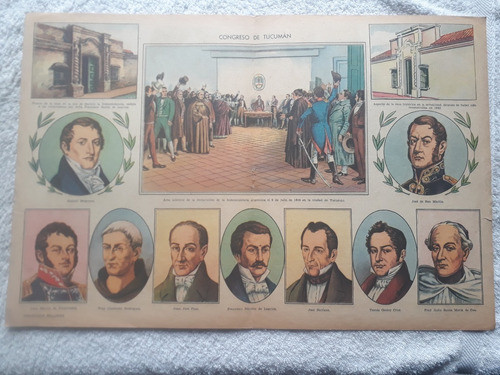 Antigua Lamina Coleccion Billiken Congreso De Tucuman 0