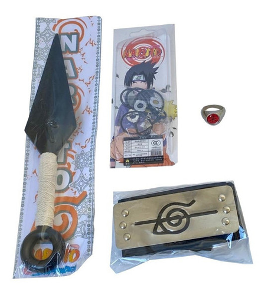 Naruto- Set Itachi- Vincha-anillo-collar-kunai 0