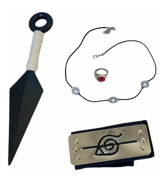 Naruto- Set Itachi- Vincha-anillo-collar-kunai 1