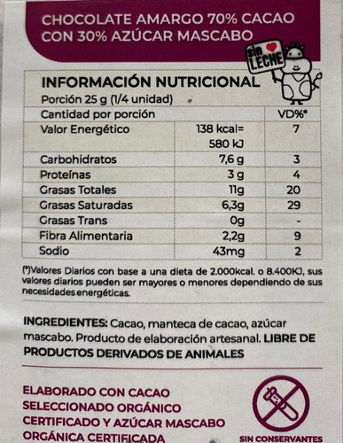 Chocolate Andino Vegano - Mix Tabletas 50gr (10 Unidades) 1