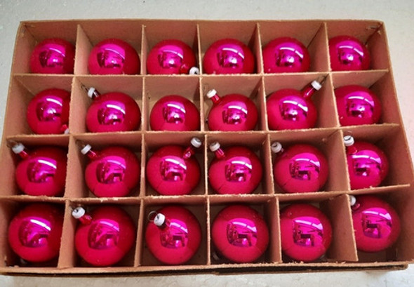 B. Antigo- 24 Enfeite De Árvore De Natal Vidro Anos 50 3,8cm 0