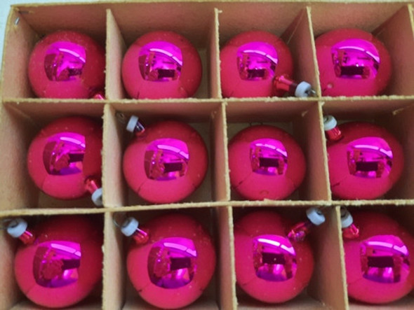 B. Antigo- 24 Enfeite De Árvore De Natal Vidro Anos 50 3,8cm 1