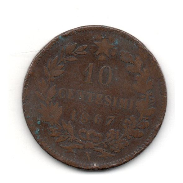 Italia Reino Moneda 10 Centesimi 1867 N Vittorio Ii Km#11.4 0 Italia Reino Moneda 10 Centesimi 1867 N Vittorio Ii Km#11.4 0