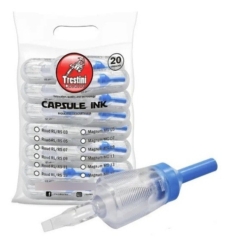 20un Biqueira Descartável Tatuagem Trestini 11mg Pintura 0