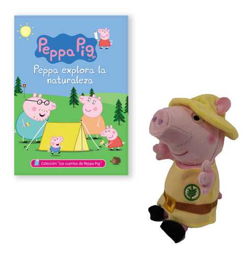Peluche Peppa Exploradora 20 Cm + 2 Libros Con Sonido Kit 1 1