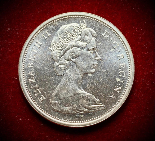 Moneda 50 Centavos Canadá 1965 Plata 0.800 Km 63 Unc 1