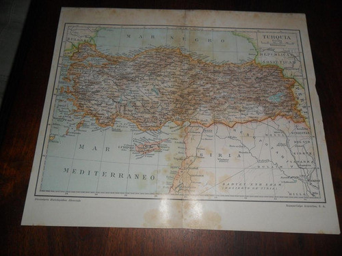 Antigua Mapa Plano Turquia Chipre Konia Brusia Trebisonda 0