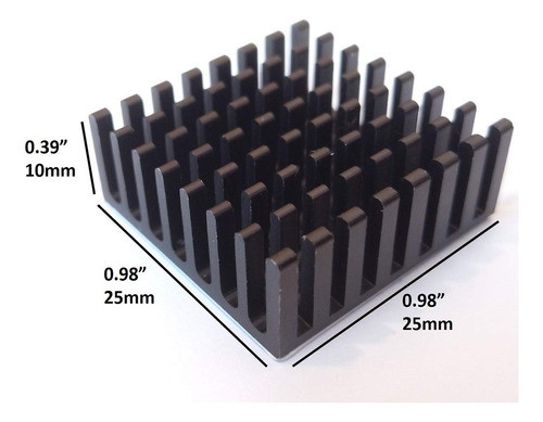 Easycargo 10pcs 0.984in Disipador De Calor Kit 0.984x0.984x0 1