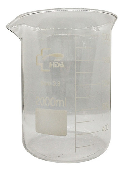 Vaso Vidrio Precipitado  Hda  Boro 3.3 2000ml Importado 0